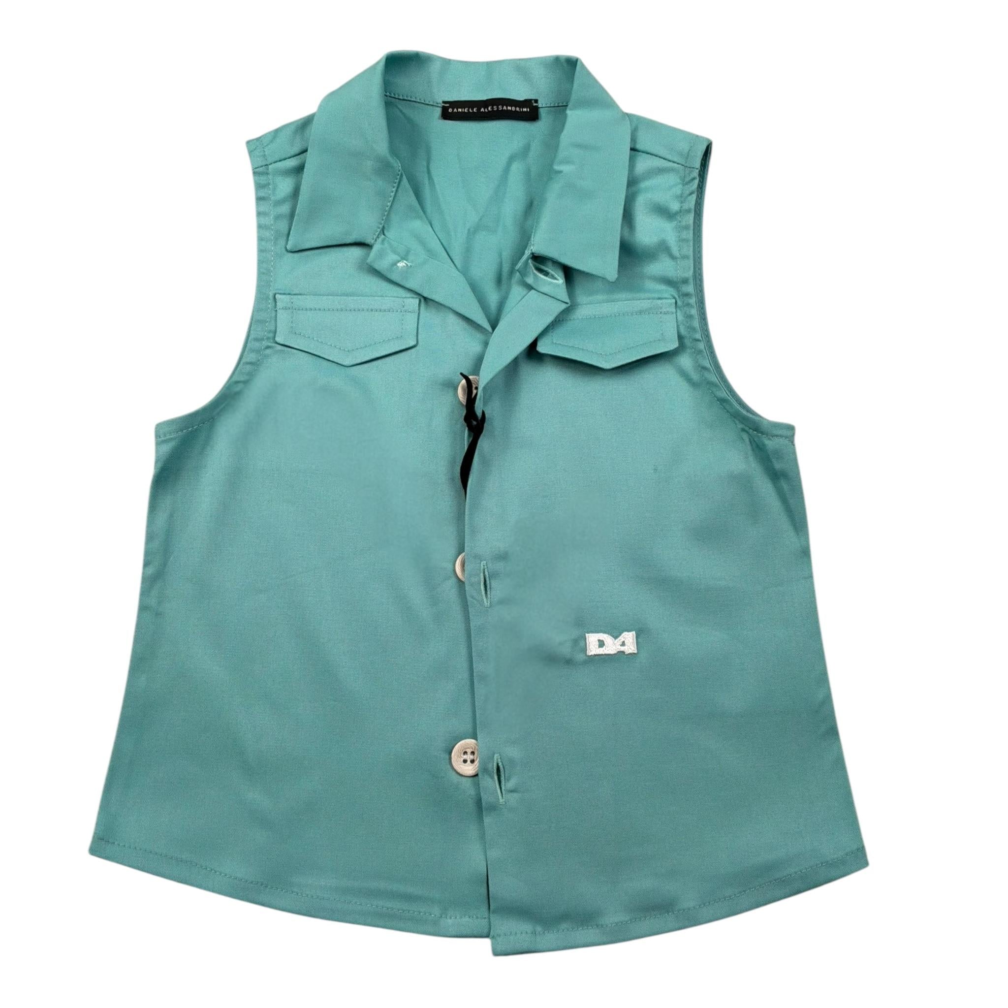 Daniele Alessandrini Camicia Smanicata Tinta Unita per Neonato 1296C00236X VERDE DANIELE ALESSANDRINI 