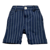 Emanuel Pris Bermuda-Shorts, einfarbig, mit Streifenmuster und verstellbarem Bund, blau, für Neugeborene