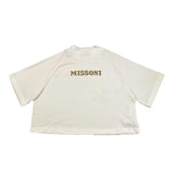 Missoni T-Shirt Girocollo Tinta Unita con Stampa per Bambina MV8B21 BIANCO MISSONI 