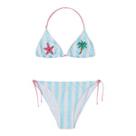 Saint Barth Costume 2 Pezzi Triangolo-Slip Tinta Unita Fantasia A Righe per Bambina HL0001 BIANCO/AZZURRO SAINT BARTH 
