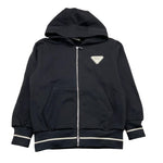 YES LONDON felpa con zip e cappuccio tinta unita cn logo Nero per Bambino JR5062F NERO YES LONDON 