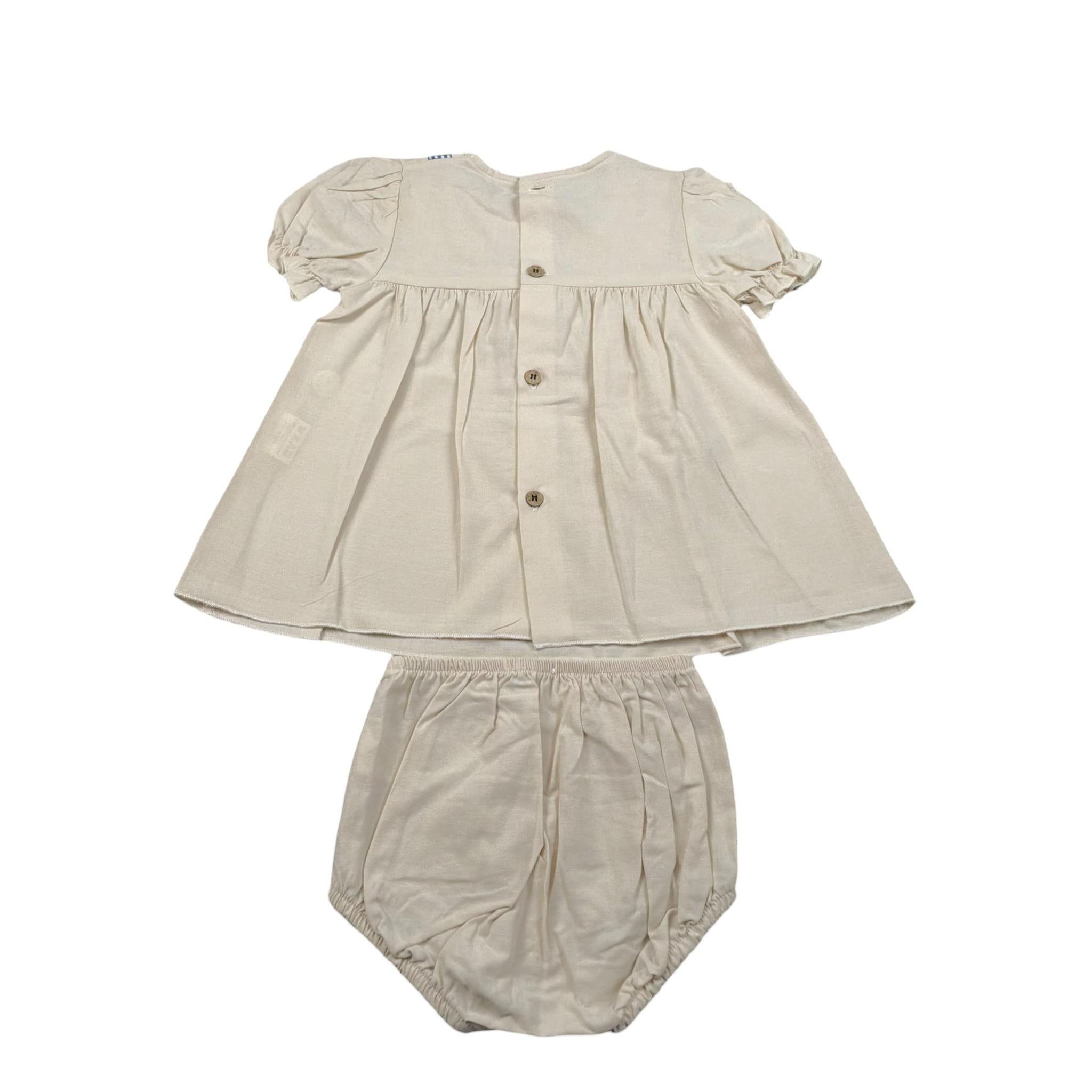 Babidu Abito Tinta Unita con Fantasia - Coulotte per Neonata 344022 BEIGE BABIDU 