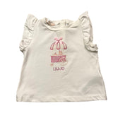 Liu Jo Rundhals T-Shirt Einfarbig mit Kontrastdruck Weiß Für Baby Mädchen