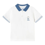 Guess Polo Tinta Unita Mezza Manica con Colletto In Contrasto per Neonato 1108 BIANCO GUESS 