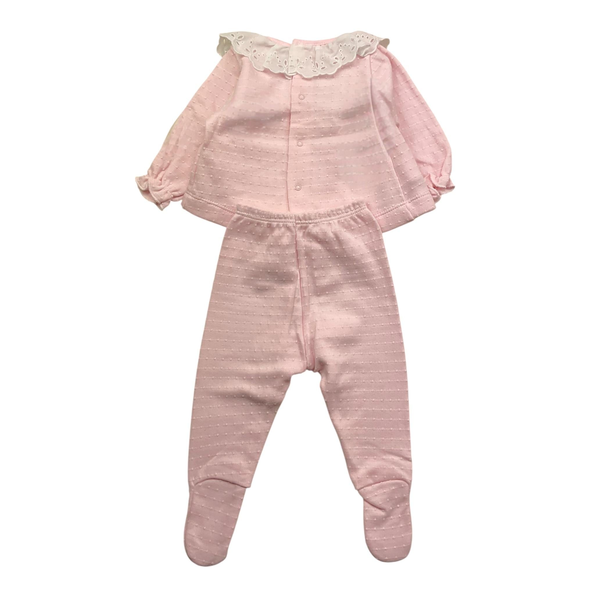 CALAMARO completo 2pz camicia-ghettina tinta unita Rosa per Neonata 17631 ROSA CALAMARO 