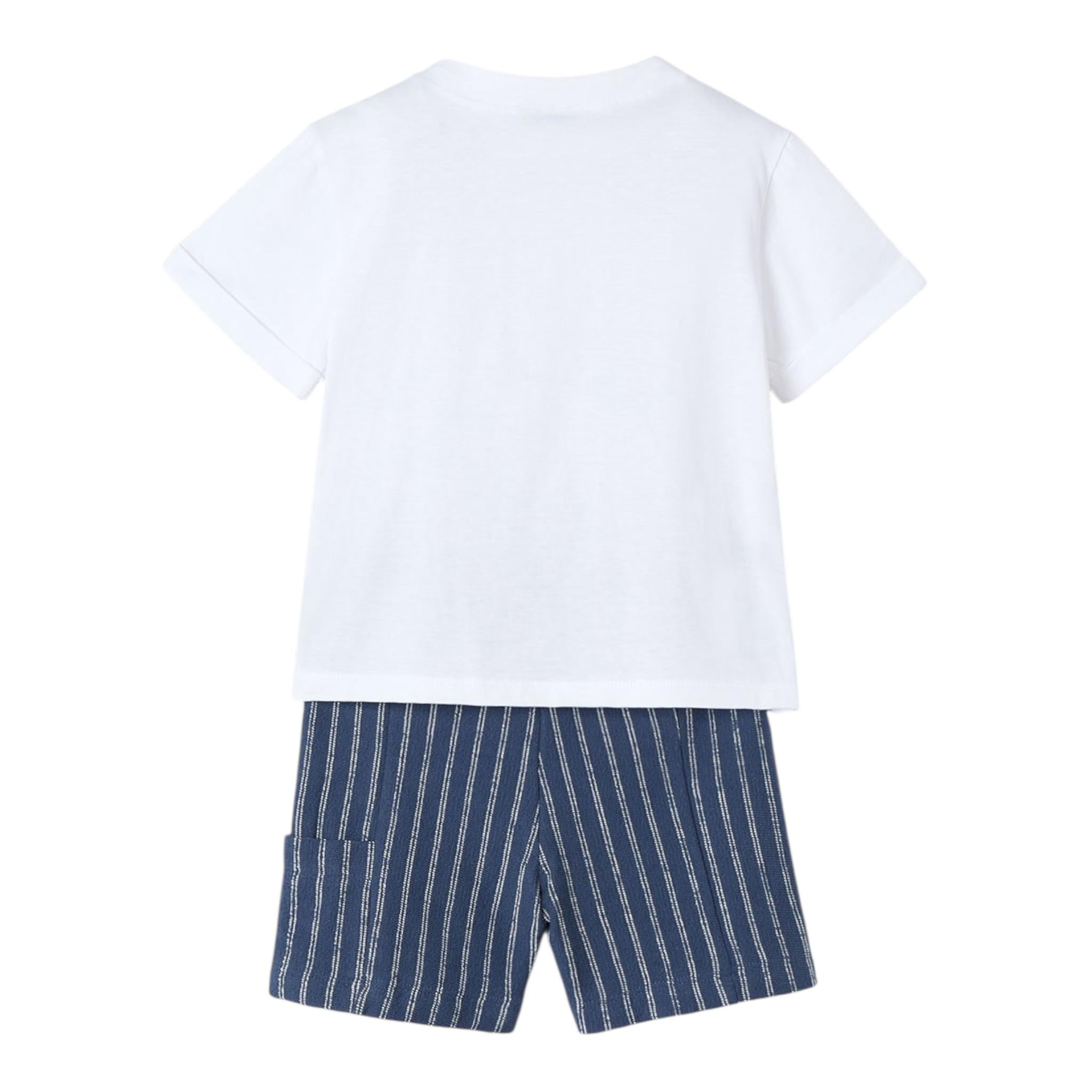 Mayoral Completo 3 Pezzi T-Shirt-Bermuda per Neonato 3603N BIANCO/BLU MAYORAL 