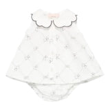 Elisabetta Franchi Completo 2 Pezzi Camicia-Coulotte Tubta Unita con Stampa per Neonata ENCD096X BIANCO ELISABETTA FRANCHI 