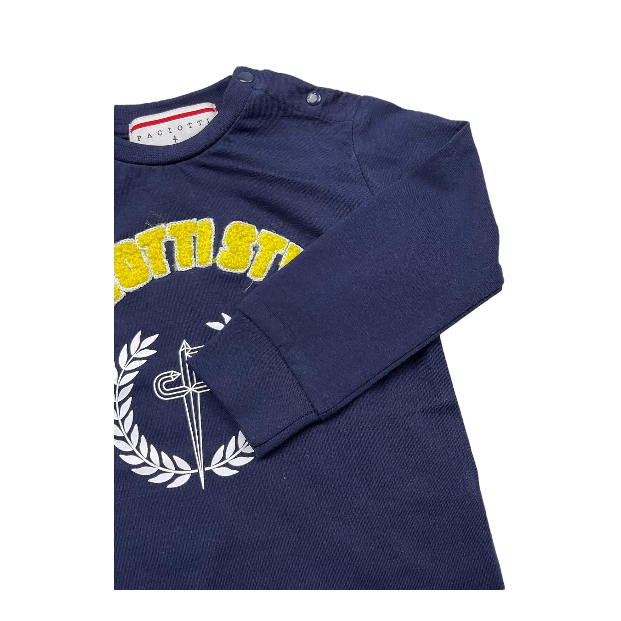 CESARE PACIOTTI shirt girocollo tinta unita con logo Blu per Bambino TSP05307B BLU CESARE PACIOTTI 