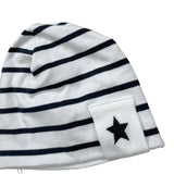 Le Bebe' Cappello tinta unita con Fantasia A Righe Bianco per Neonato LBB4043 BIANCO LE BEBE' 