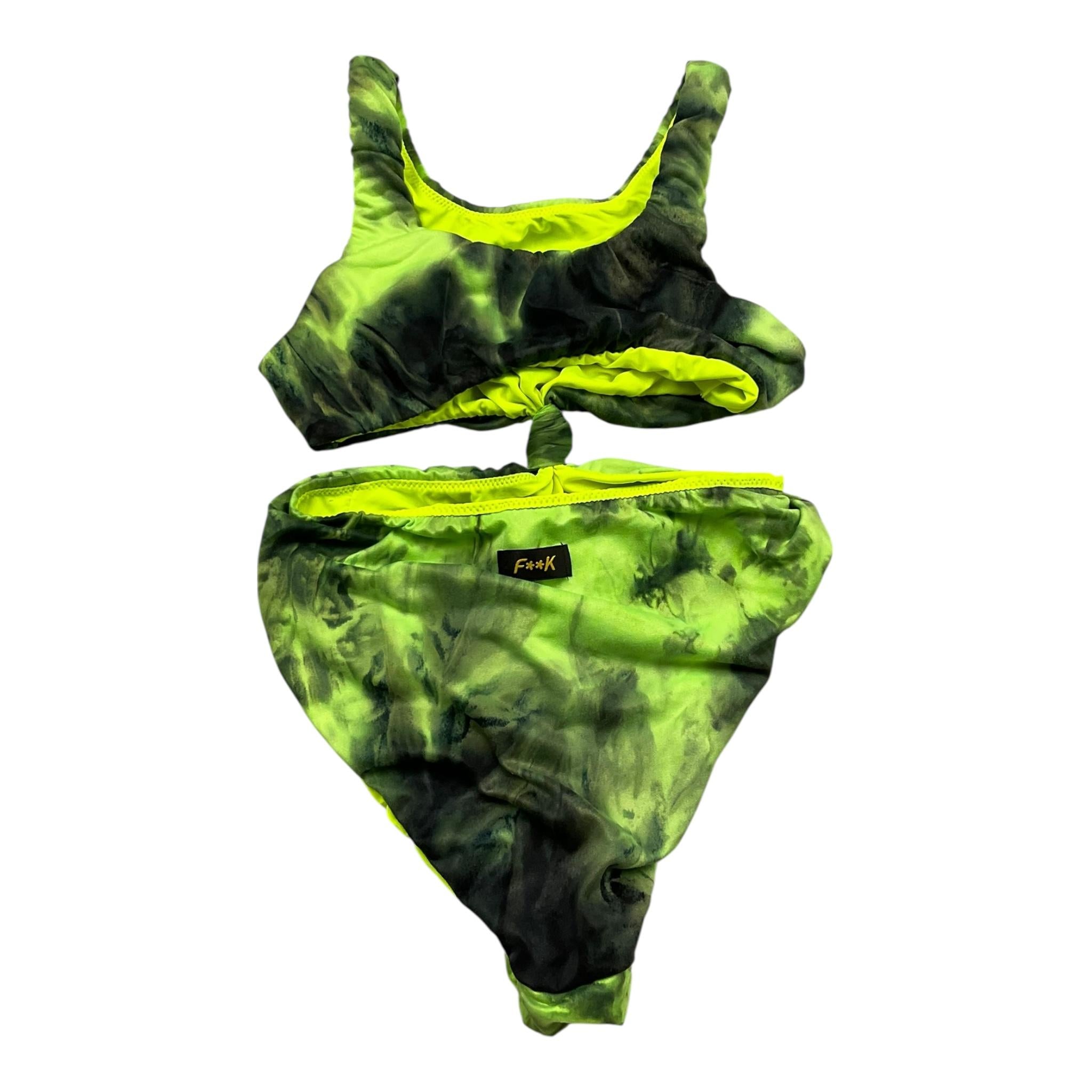 F**K Costume Intero Stampa Fantasia per Bambina FJF VERDE F**K 