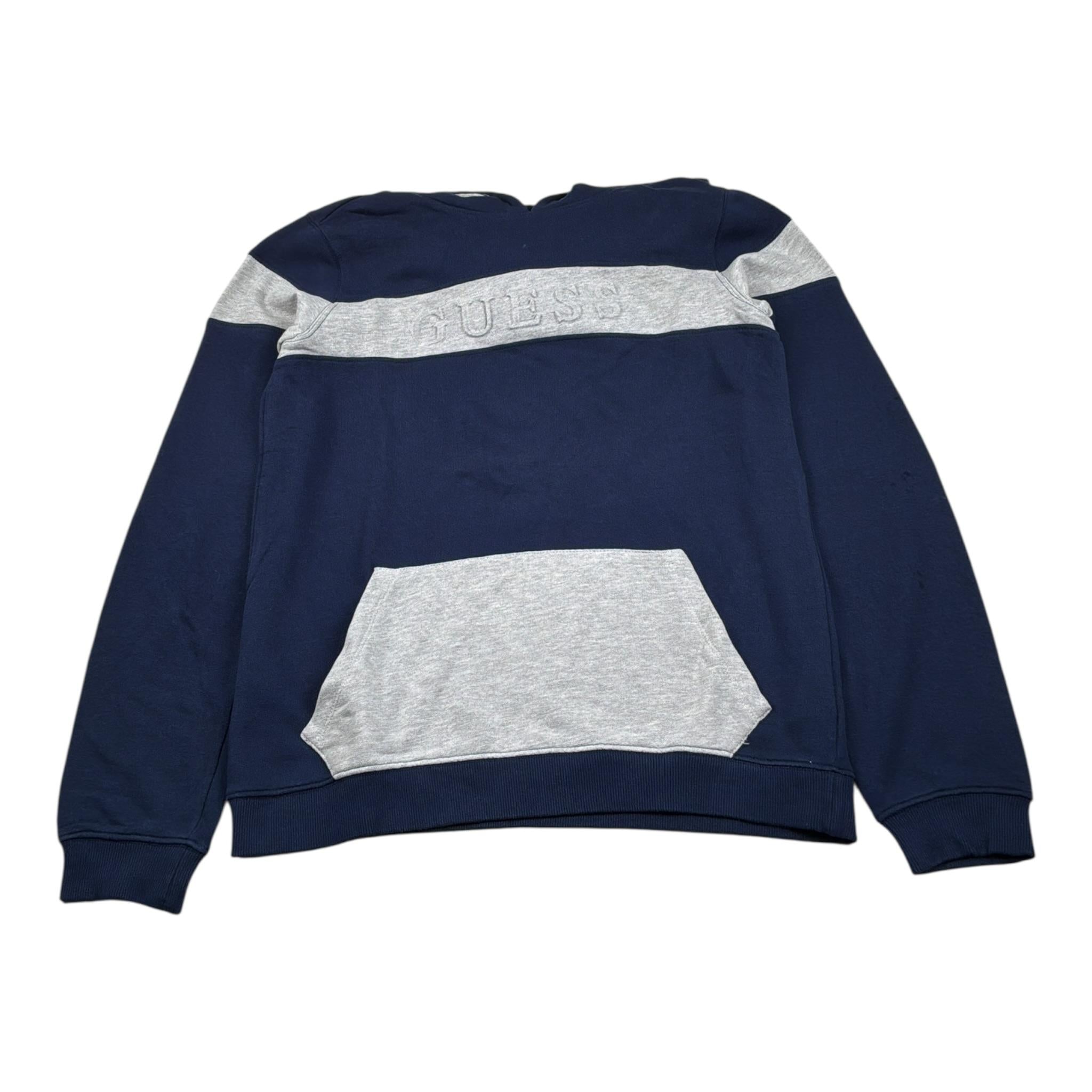 Guess Felpa tinta unita con Cappuccio E Stampa Blu per Bambino L91Q09 BLU GUESS 