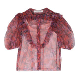 Philosophy – Halbarm-Shirt mit Blumendruck und rotem Oberteil für Mädchen