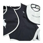 Trussardi Set 3 Pezzi Body Manica Lunga-Bavetta-Cappello per Neonato TLP26001TU NERO TRUSSARDI 
