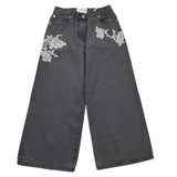 ERMANNO SCERVINO jeans tinta unita modello palazzo con ricami Grigio per Bambina SFPA003 GRIGIO ERMANNO SCERVINO 