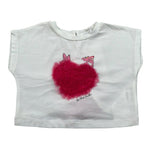 M+E' T-Shirt Girocollo Tinta Unita con Stampa per Neonata UE1383 BIANCO M+E' 