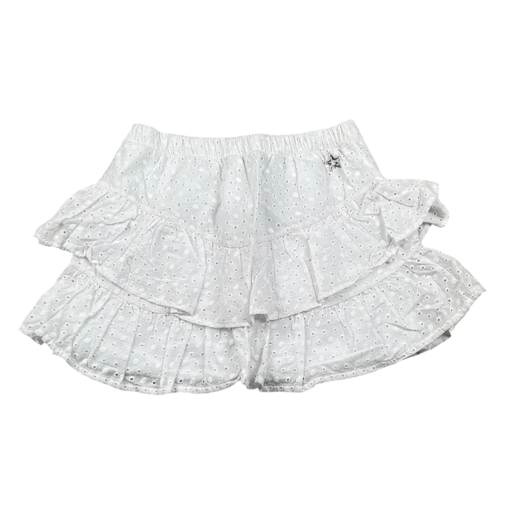 Shopart Gonna tinta unita con Pizzo Sangallo Bianco per Bambina 023024 BIANCO SHOPART 