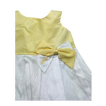 Le Bebe Abito Giromanica Tinta Unita con Fiocco per Bambina LBG0701J BIANCO/GIALLO LE BEBE 