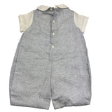 La Stupenderia Onesie, Halbarm, einfarbig, mit Kragen und Ärmeln in Kontrastfarbe, Hellblau, für Neugeborene