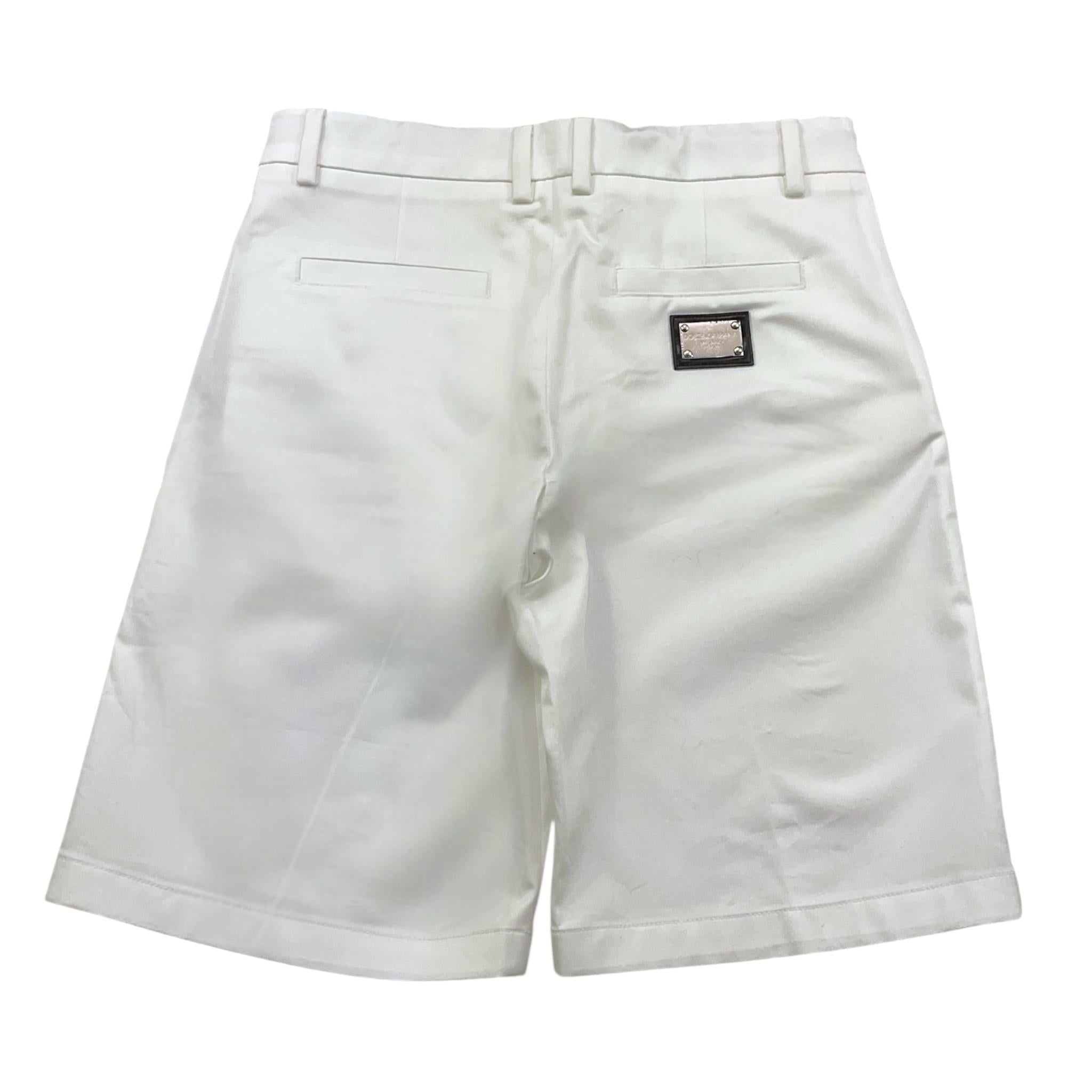 Dolce & Gabbana Bermuda Tinta Unita con Logo per Bambino L43Q25G7M4D BIANCO DOLCE & GABBANA 