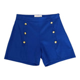 Gaelle Short Einfarbig mit Kontrastknöpfen Blau für Mädchen