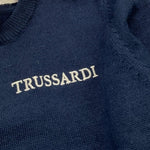 TRUSSARDI maglia girocollo tinta unita con stampa logo Blu per Neonato TIA24004MAX BLU TRUSSARDI 
