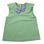 Ilfarobimbi Camicia Tinta Unita con Applicazione Fiocco per Bambina IFB50156 VERDE ILFAROBIMBI 