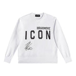 Dsquared2 Felpa Chiusa Girocollo tinta unita con Stampa Bianco per Bambino DQ0346 BIANCO DSQUARED2 