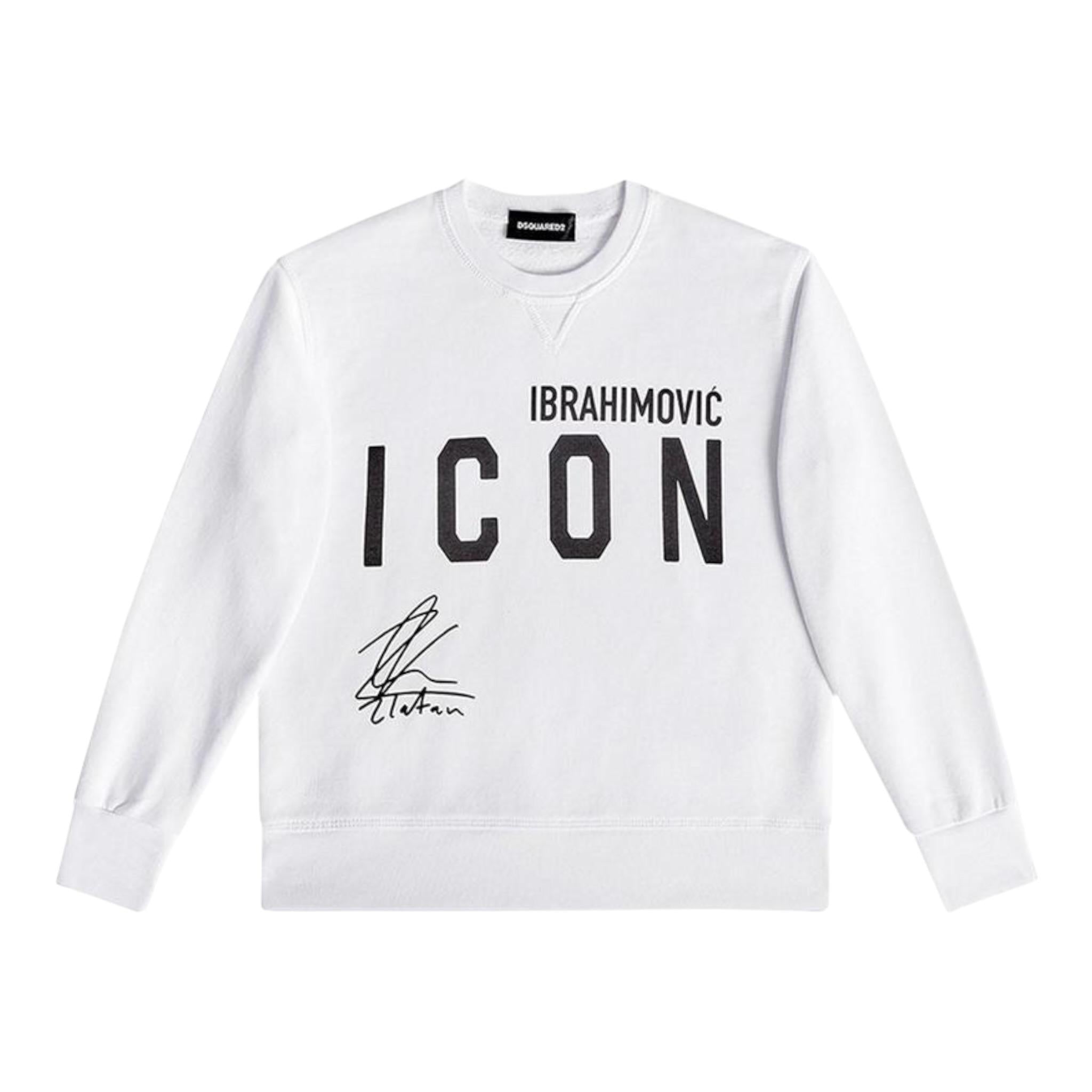 Dsquared2 Felpa Chiusa Girocollo tinta unita con Stampa Bianco per Bambino DQ0346 BIANCO DSQUARED2 