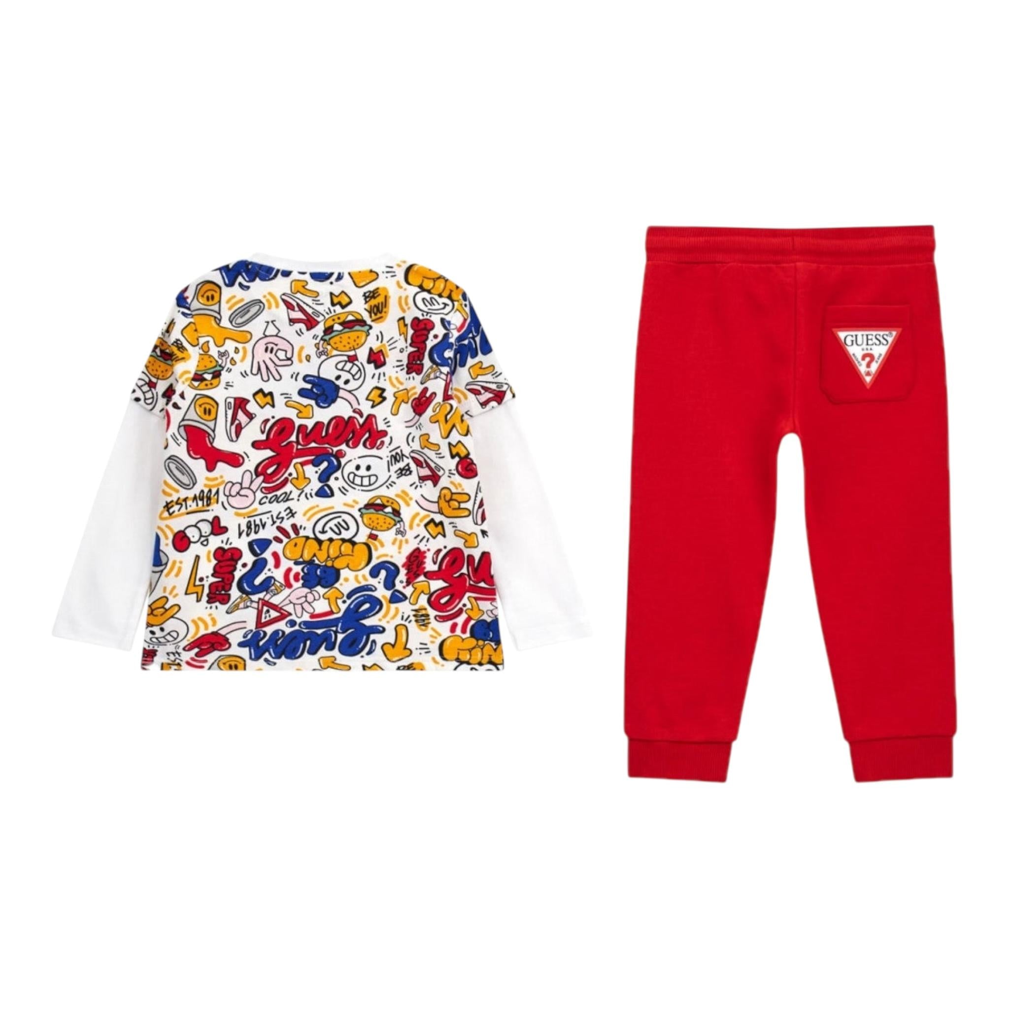 GUESS completo 2 pezzi shirt-pantalone Bianco/rosso per Bambino N4YG01K8HM3X BIANCO/ROSSO GUESS 