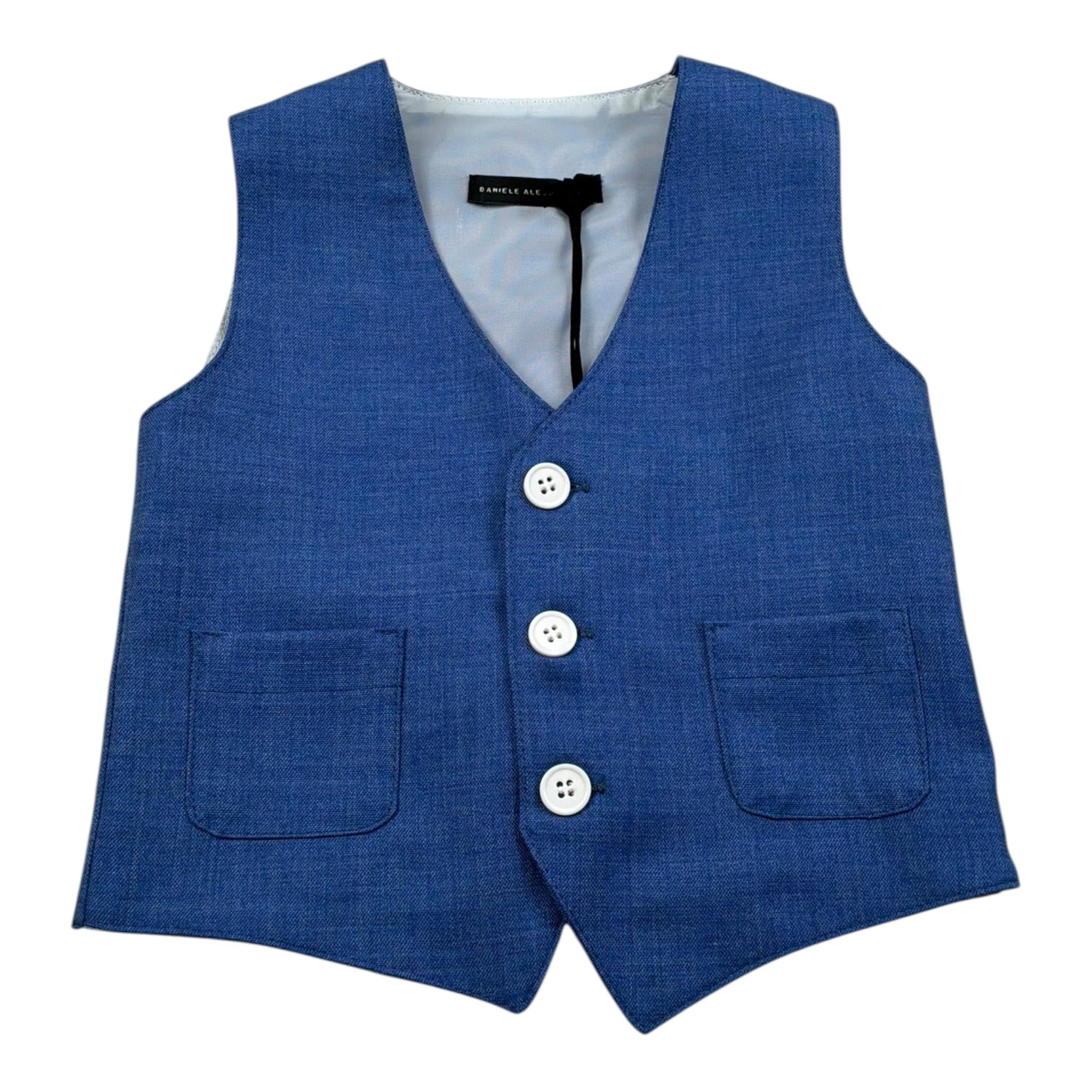 Daniele Alessandrini Gilet Tinta Unita con Bottoni per Neonato 1296B00052N BLU DANIELE ALESSANDRINI 