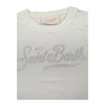 Saint Barth T-Shirt Girocollo Tinta Unita con Logo per Bambina ELLY0013 BIANCO SAINT BARTH 