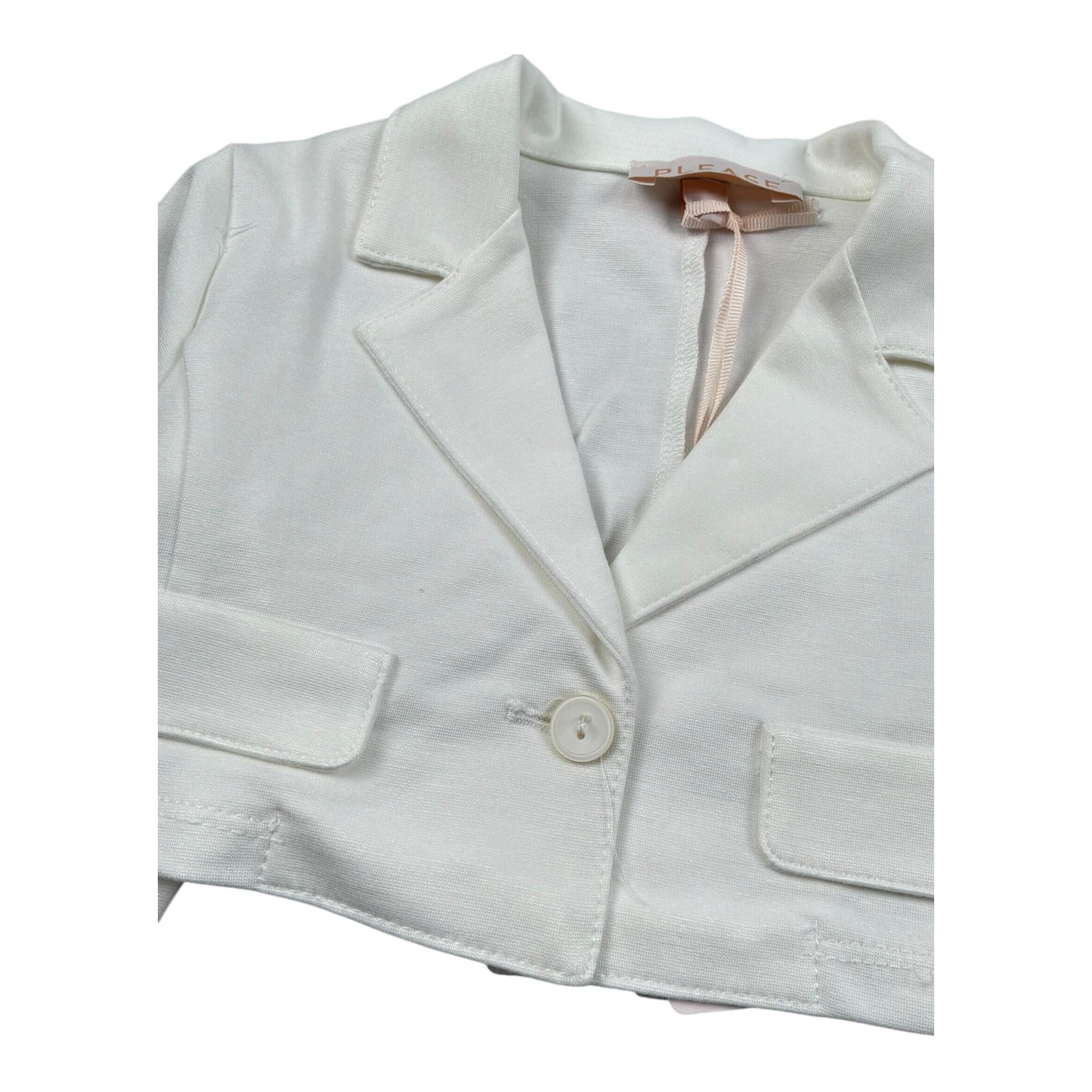 Please Giacca Tinta Unita per Neonata LG00172G73 BIANCO PLEASE 