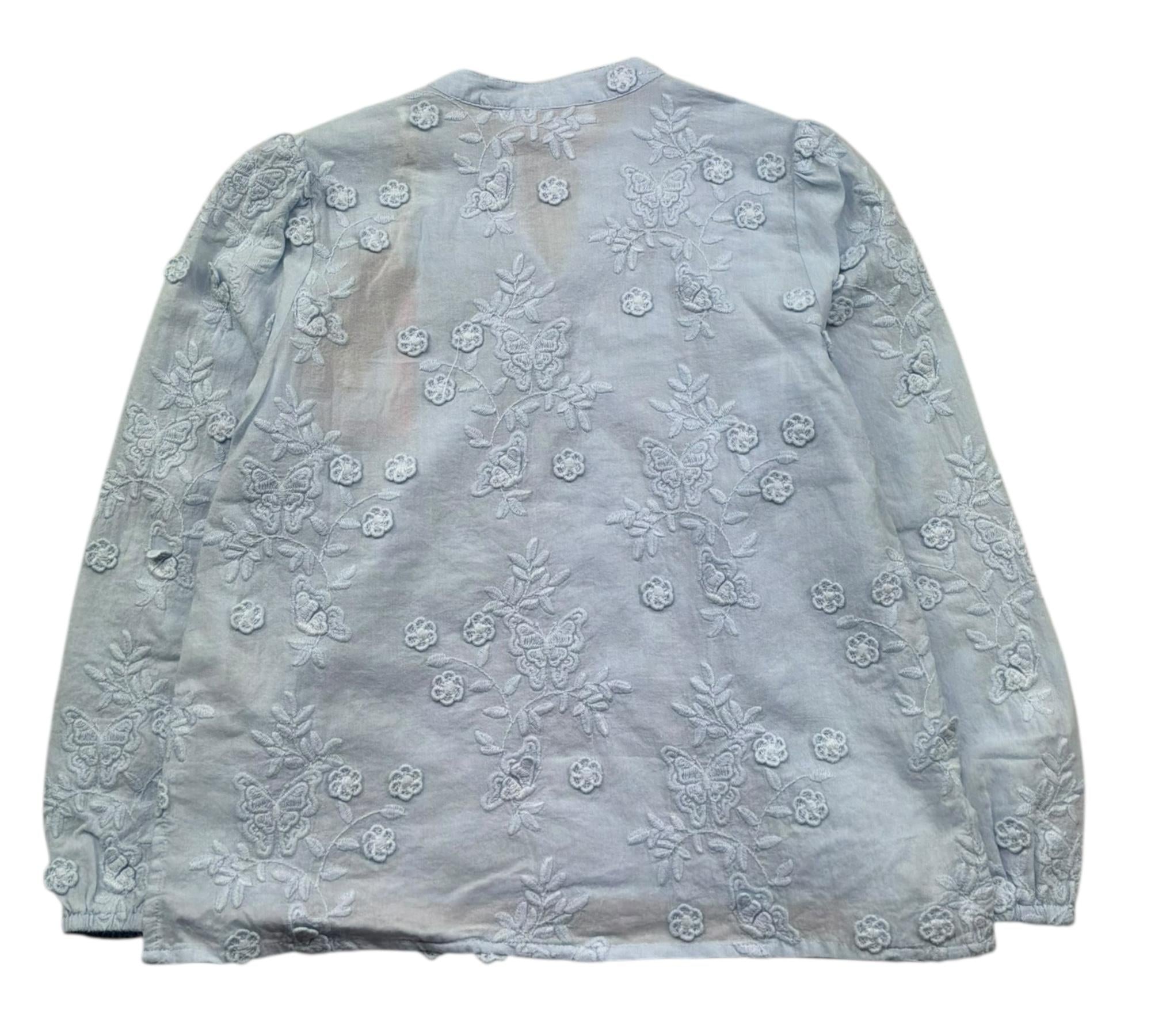 Saint Barth Camicia Manica Lunga Fantasia Zebrata per Bambina HARPERXXX AZZURRO SAINT BARTH 