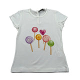 J.O. Milano T-Shirt Girocollo tinta unita con Stampa Bianco per Neonata 576Q5 BIANCO J.O. MILANO 