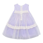 Abel & Lula Abito Cerimonia Tinta Unita con Tulle Giromanica per Neonata 5016 LILLA ABEL & LULA 