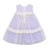 Abel & Lula Abito Cerimonia Tinta Unita con Tulle Giromanica per Neonata 5016 LILLA ABEL & LULA 