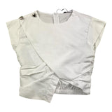 Naida Einfarbiges Button-Down-Ärmelloses Hemd Weiß Für Mädchen