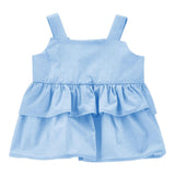 Monnalisa Camicia Giromanica Tinta Unita con Pois per Bambina 11E303 AZZURRO MONNALISA 