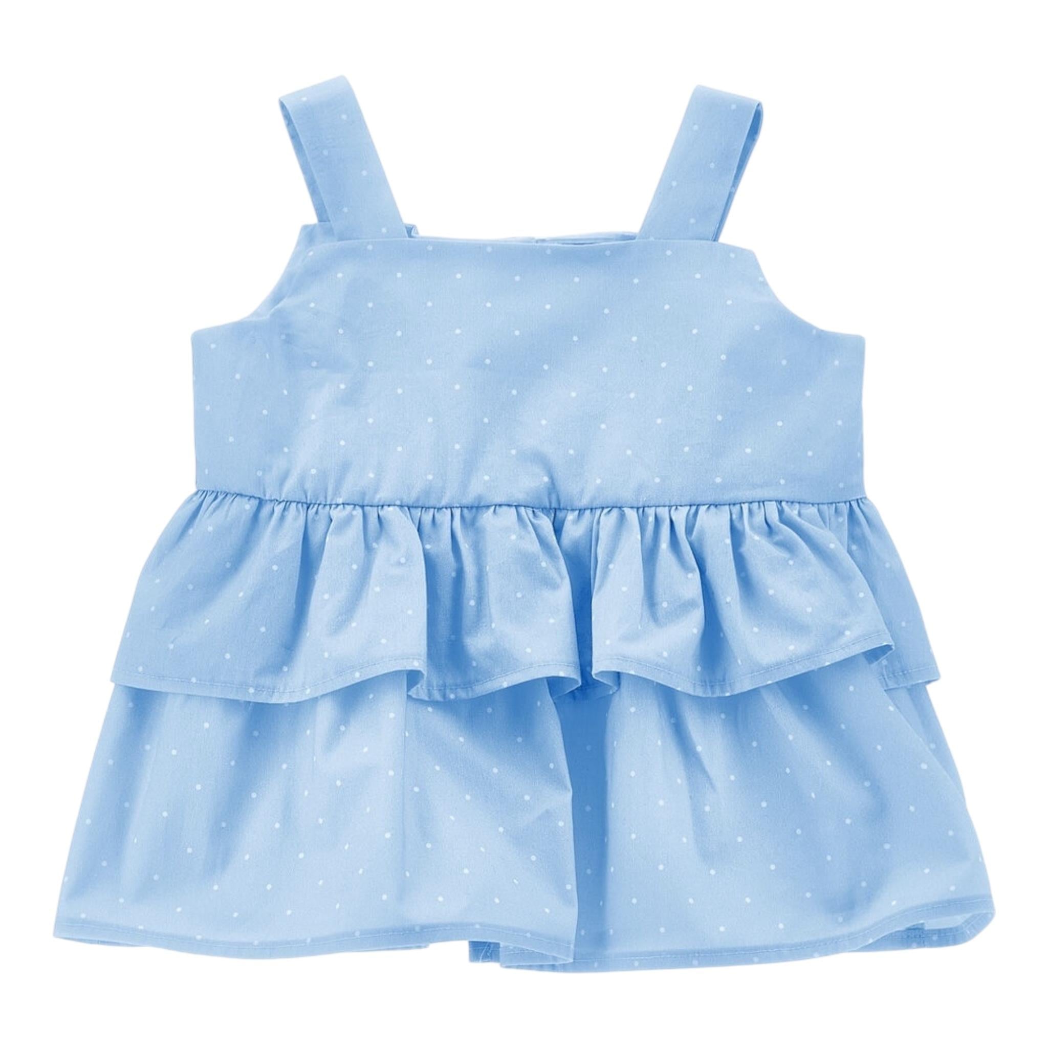 Monnalisa Camicia Giromanica Tinta Unita con Pois per Bambina 11E303 AZZURRO MONNALISA 
