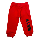 Moschino Pantalone Modello Tuta tinta unita con Stampa Rosso per Neonato MNP04O ROSSO MOSCHINO 