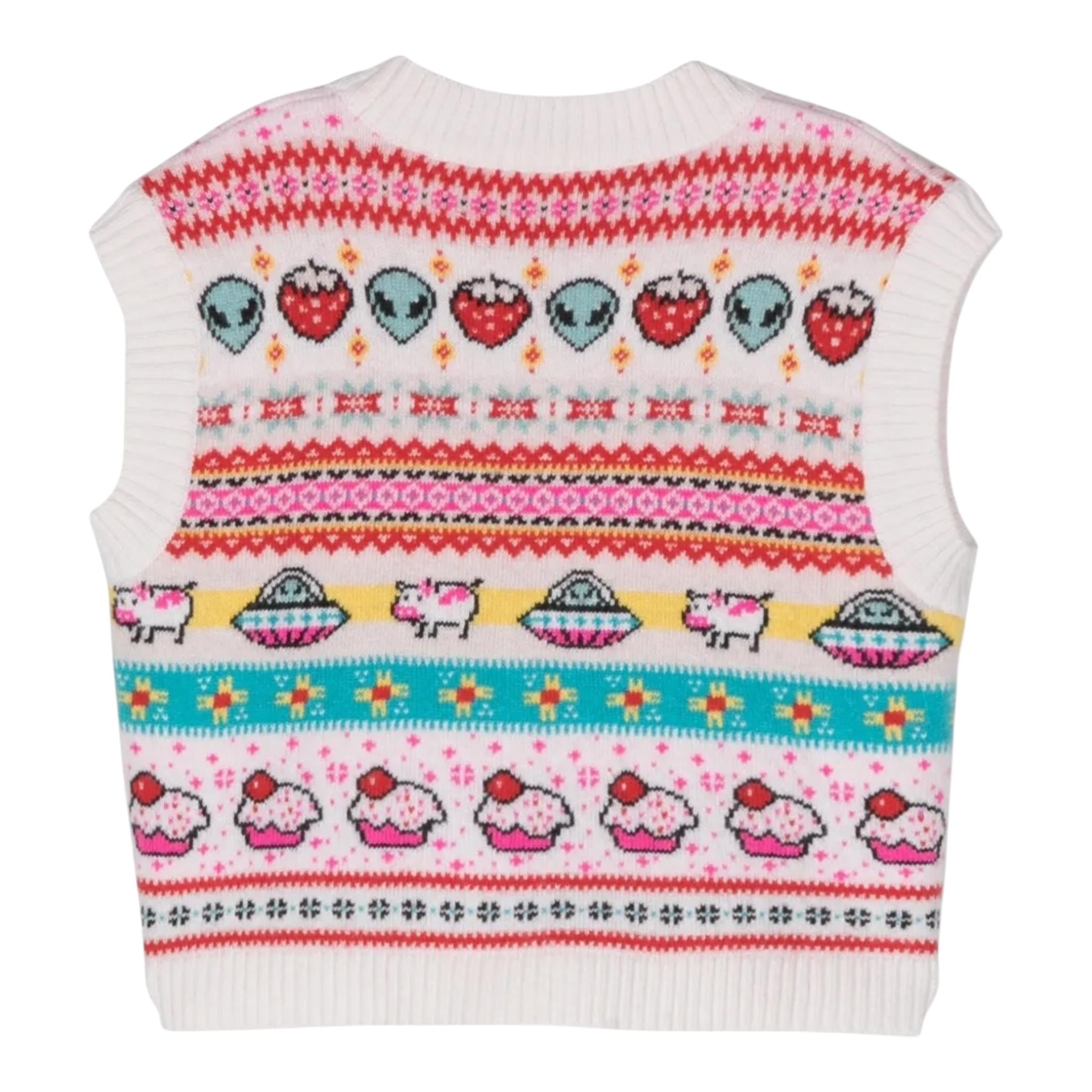 PHILOSOPHY maglia smanicata tinta unita cn ricami in contrasto Bianco per Bambina PFMA007 BIANCO PHILOSOPHY 