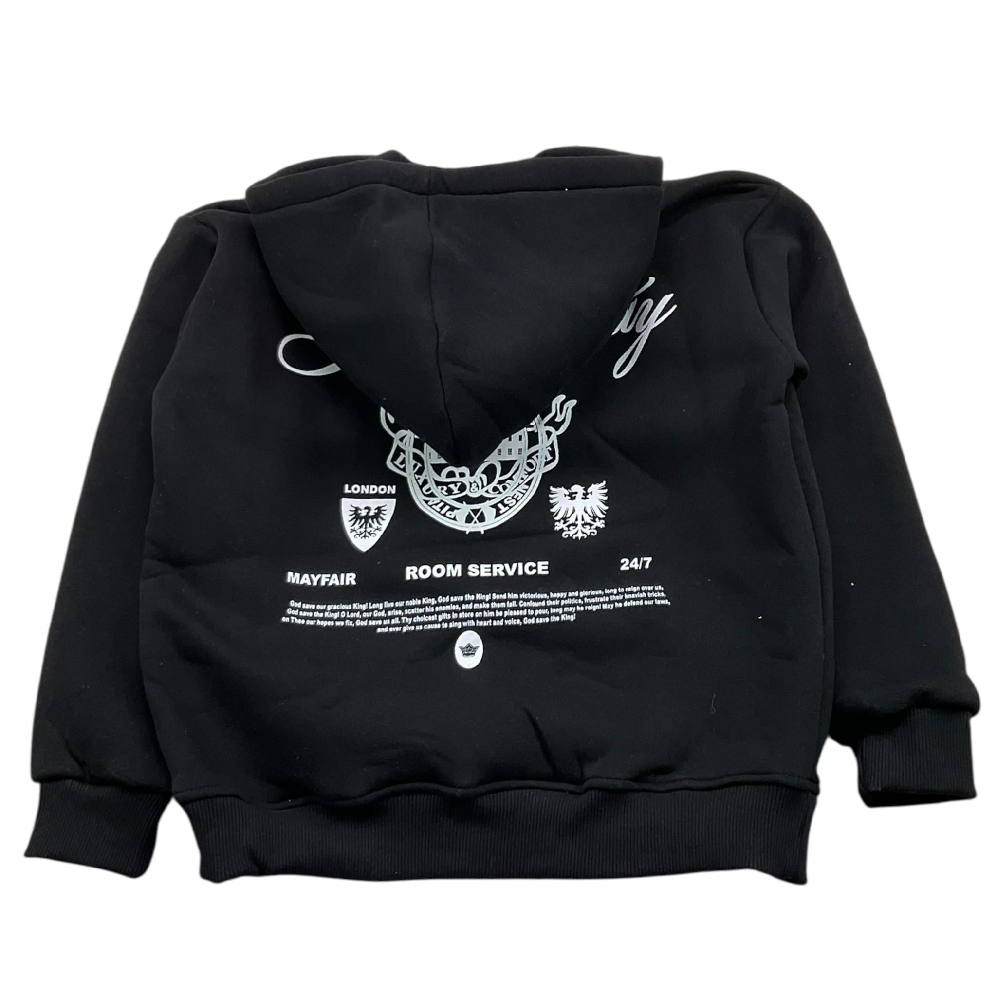 IO CHICO felpa chiusa con cappuccio tinta unita Nero per Bambino 9198 NERO IO CHICO 