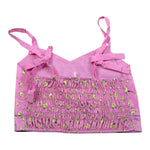Lu Lu By Miss Grant Top Tinta Unita con Stampa per Bambina LL3665X ROSA LU LU BY MISS GRANT 