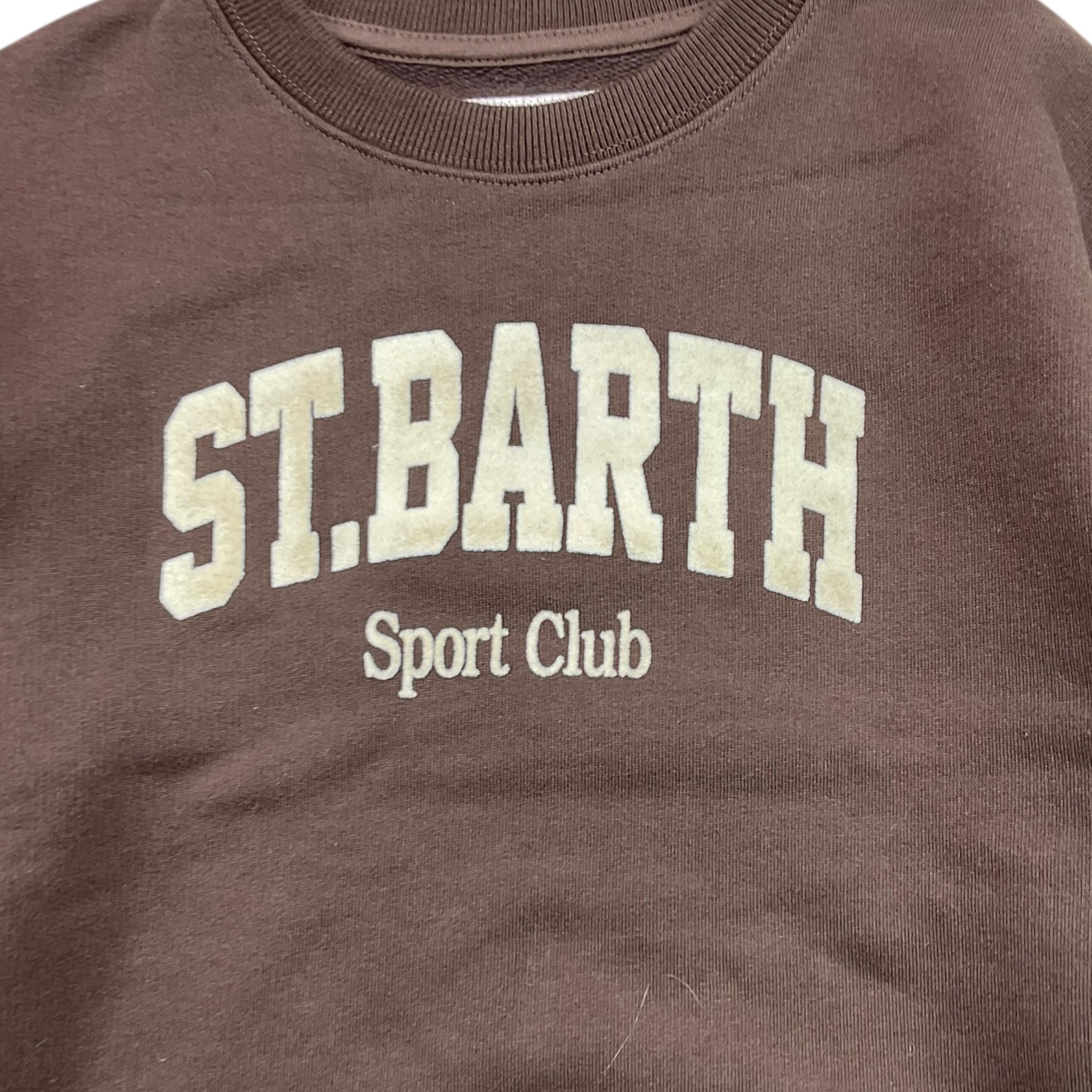 SAINT BARTH felpa girocollo tinta unita con stampa Marrone per Bambina STB MARRONE SAINT BARTH 