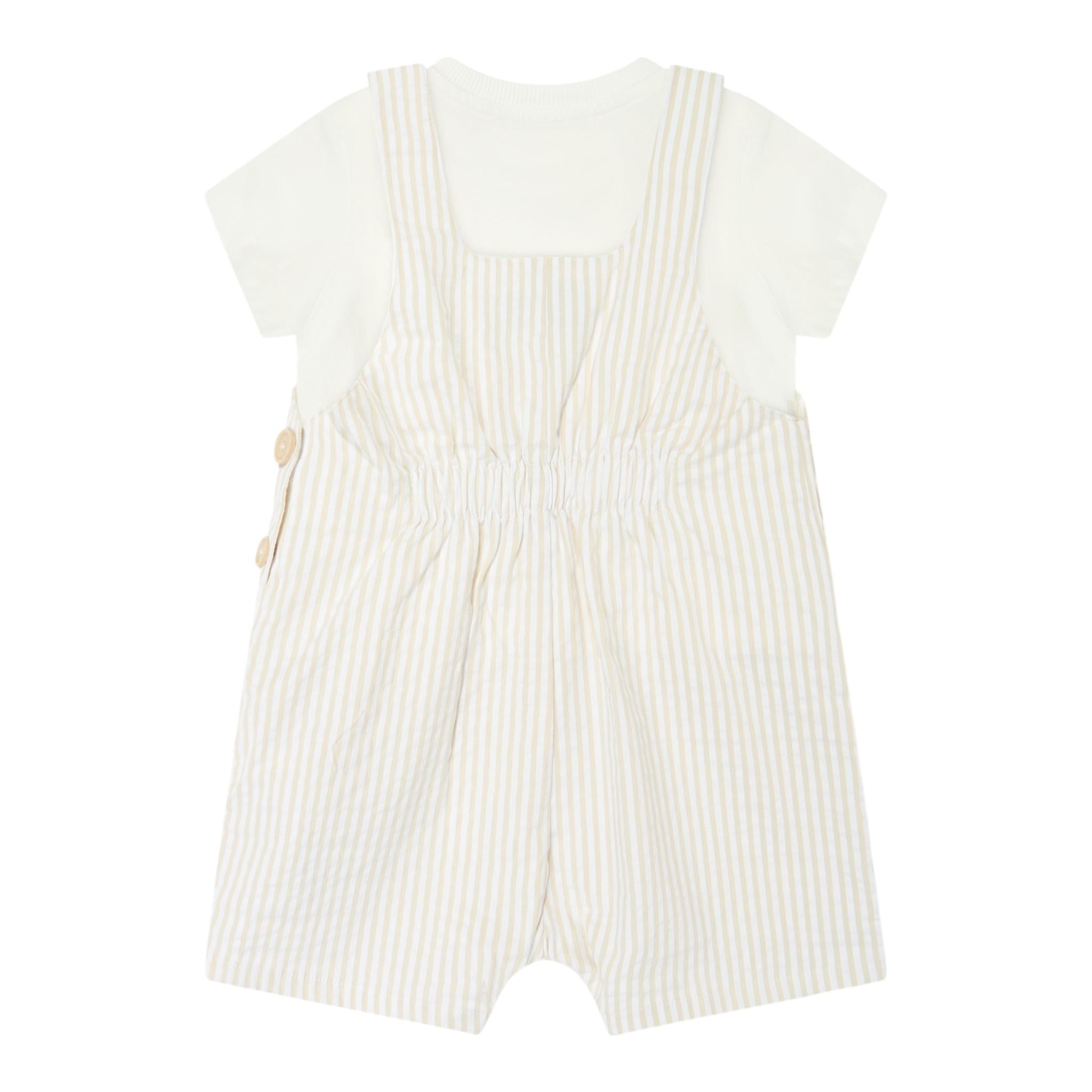 Moschino Completo 2 Pezzi T-Shirt-Salopette per Neonato MUG01LX BEIGE MOSCHINO 