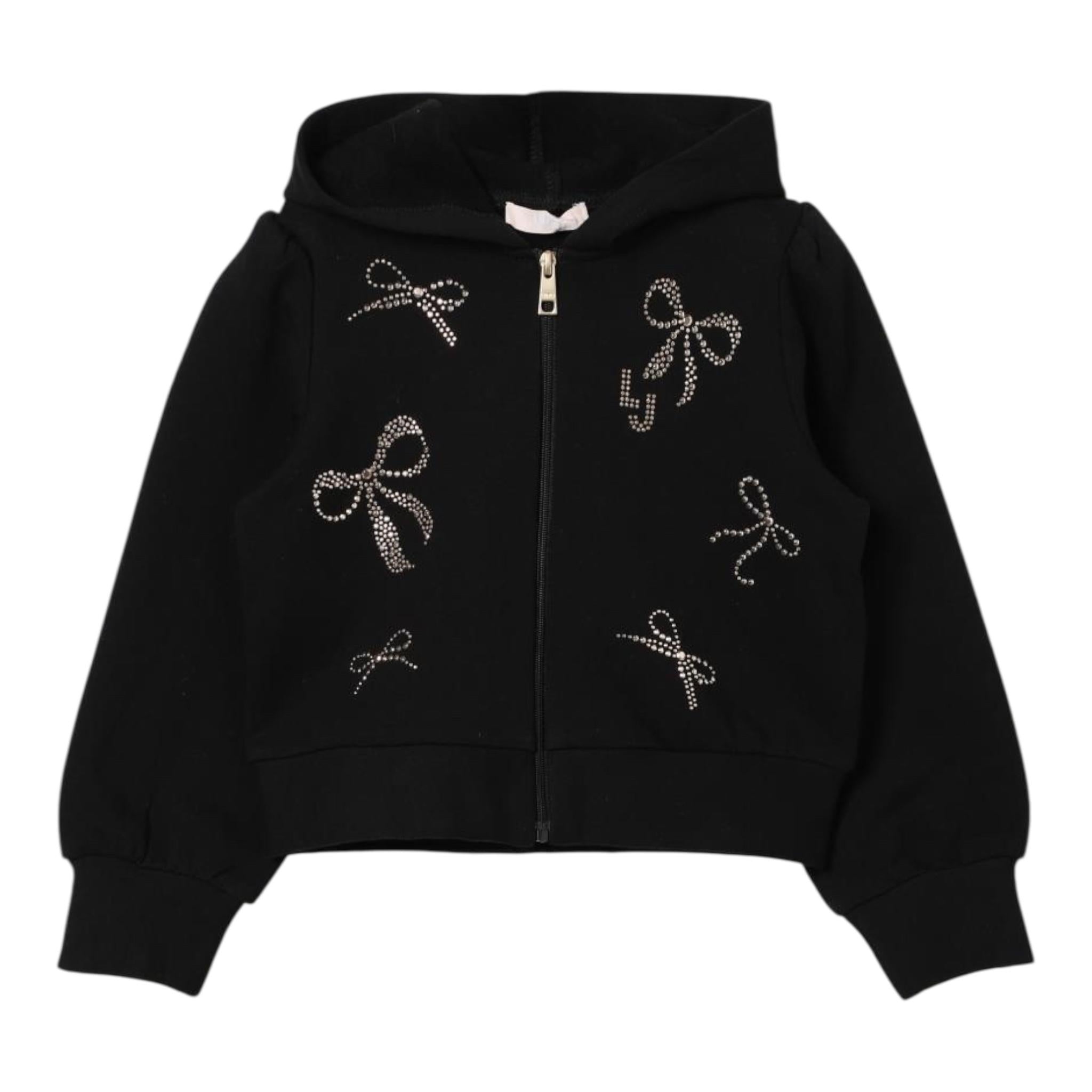 LIU JO felpa tinta unita con cappuccio e zip Nero per Bambina KF4109F0939J NERO LIU JO 
