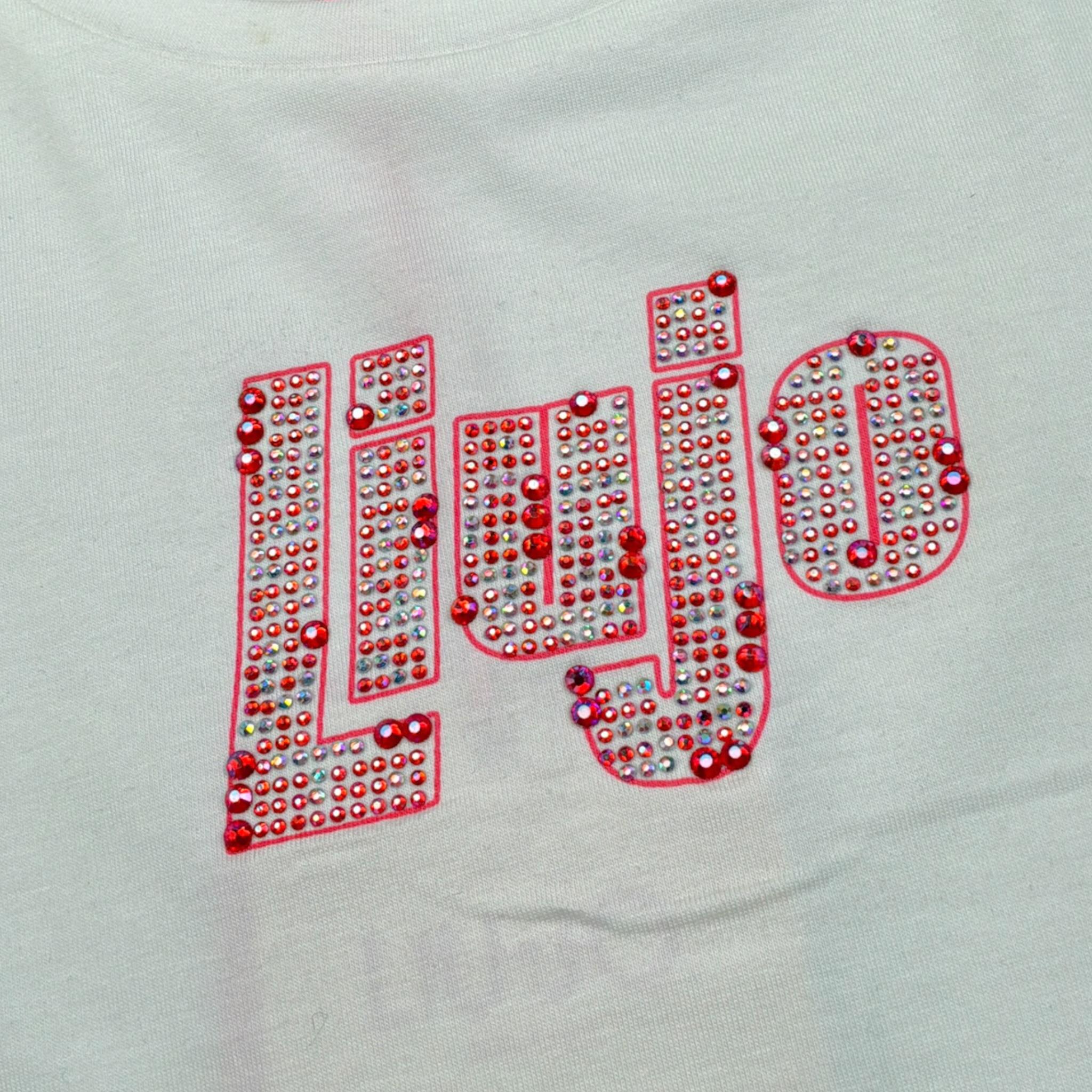 Liu Jo T-Shirt Girocollo tinta unita con Brillantini Bianco per Bambina GA5019XXX BIANCO LIU JO 