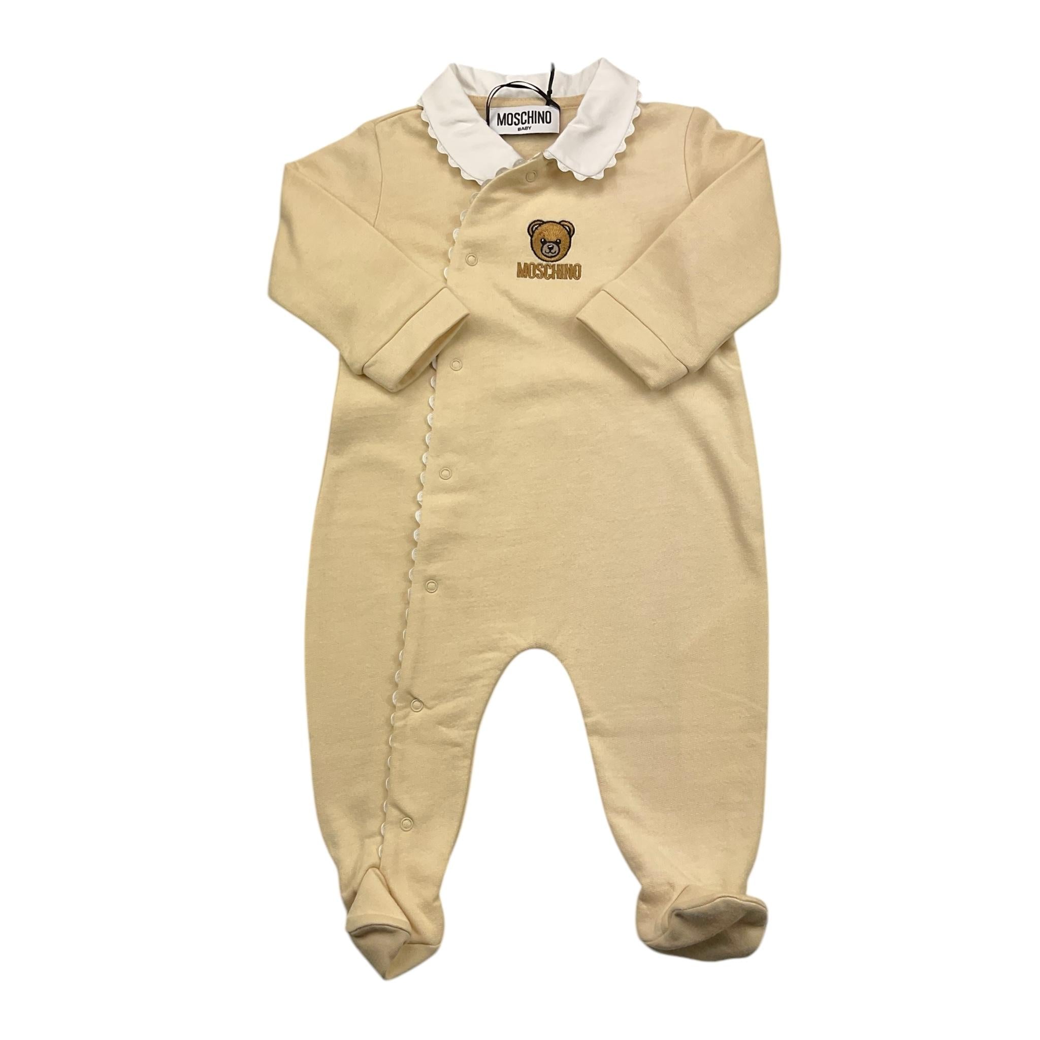 MOSCHINO tutina tinta unita con stampa Beige per Neonata MUY08G BEIGE MOSCHINO 