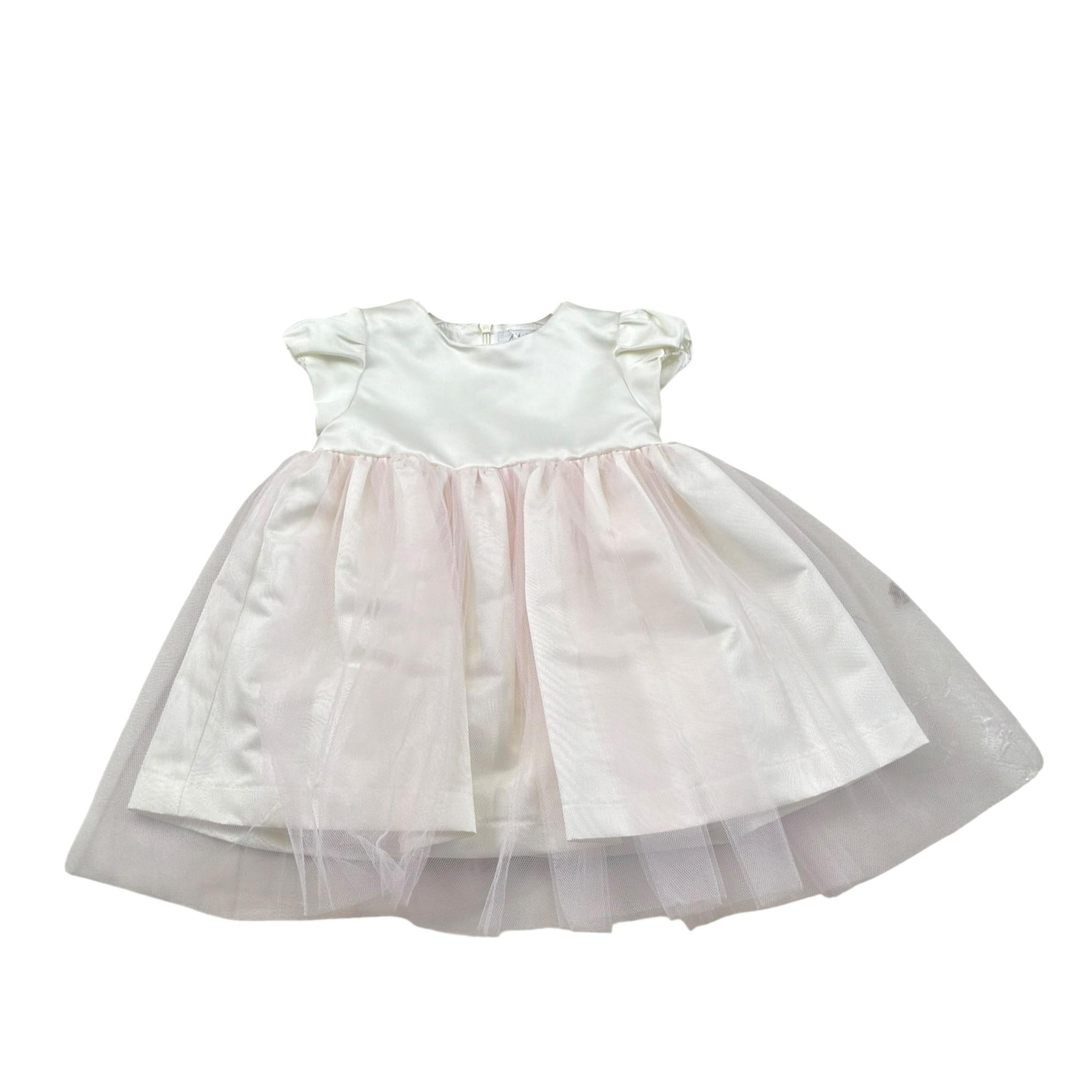 Magil Abito Cerimonia Tinta Unita con Tulle per Neonata FN30156 BIANCO MAGIL 