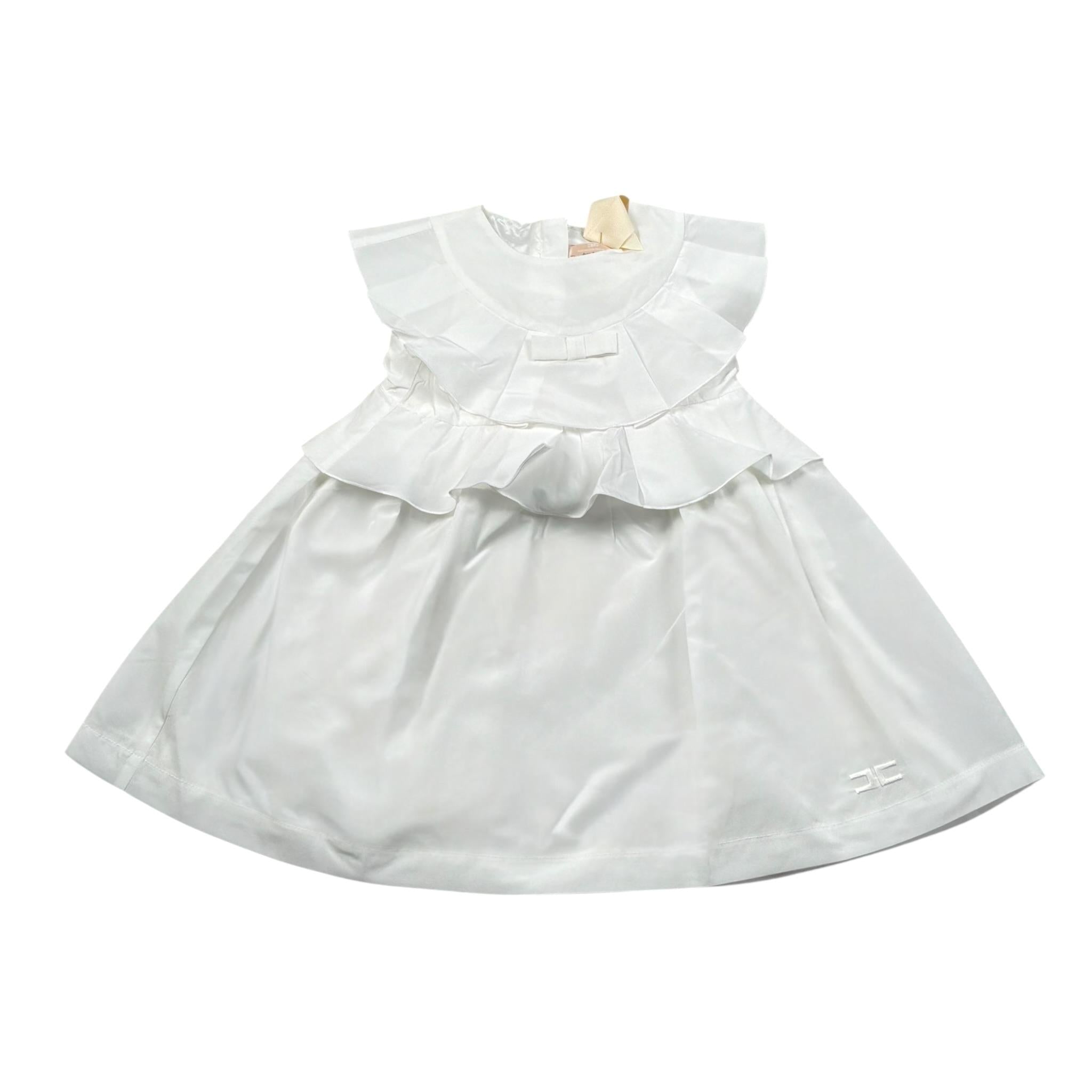 Elisabetta Franchi Abito Tinta Unita con Rouches per Bambina EGAB198XJ BIANCO ELISABETTA FRANCHI 